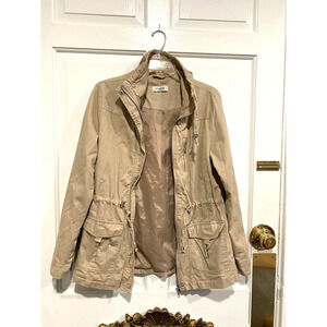 CHARLOTTE RUSSE khaki cotton zipper closure with pocket jacket W size Medium